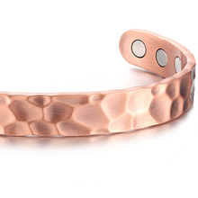 Load image into Gallery viewer, Pure Copper Magnetic Hammered Bracelet for Recovery &amp; Injury Relief